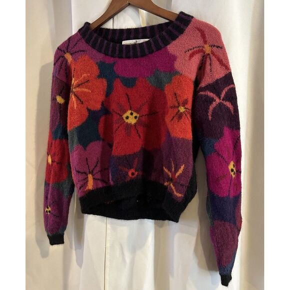 Peruvian Connection Womens Art-to-Wear Floral Knit Alpaca Wool Sweater  Small - Picture 4 of 4